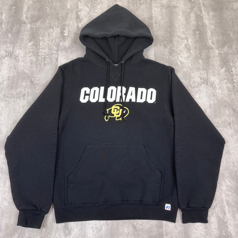 Vintage Russell Colorado Buffaloes Hoodie Mens Small Black NCAA Sweatshirt Y2K